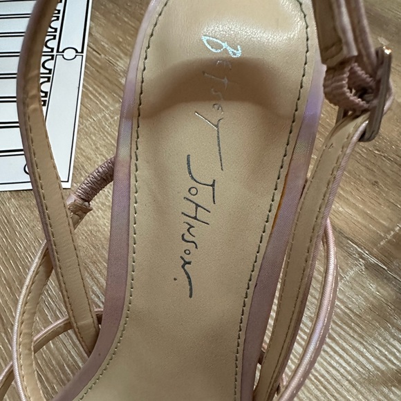 BETSEY JOHNSON Pink Pacey Heels US 7 Strappy Heel Crystal Embellished 90s RARE - Picture 7 of 11